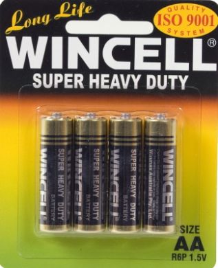 Batteries - Wincell Super Heavy Duty AA Carded 4Pk Battery