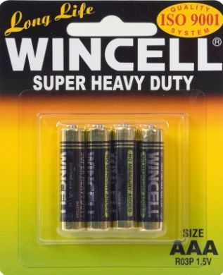 Batteries - Wincell Super Heavy Duty AAA Carded 4Pk Battery