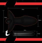 Vibrating Butt Plug - Rocket Teaser Black