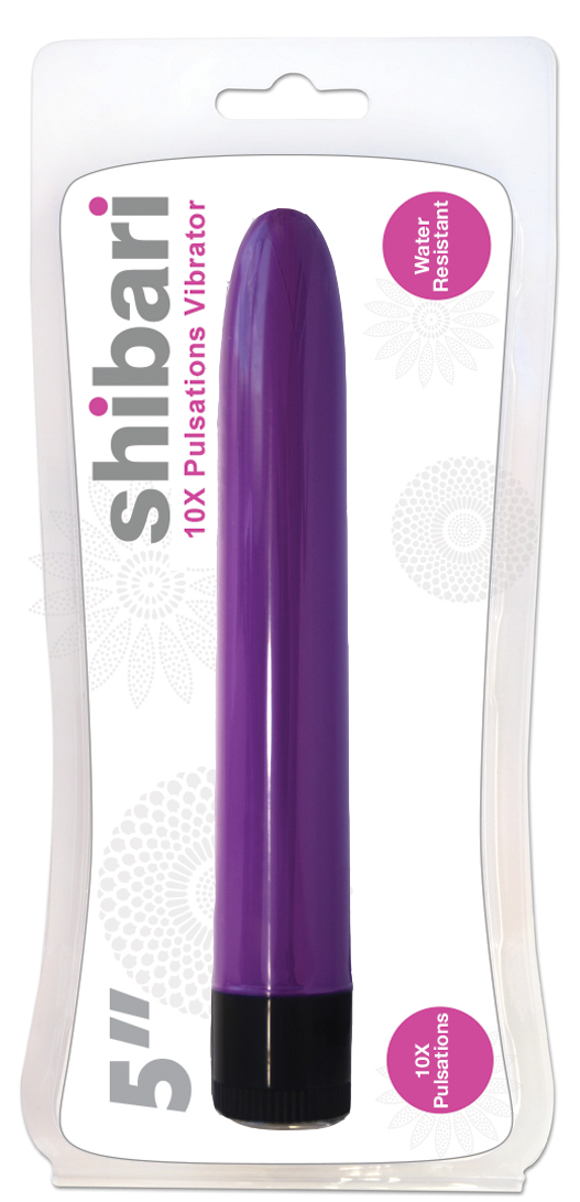 Shibari 10X Pulsations Vibrator 5in Purple - Slimline