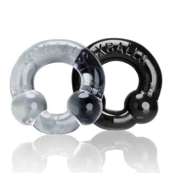 Ultraballs 2 Pack Cockring Black And Clear - Cock Rings
