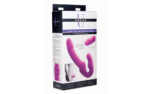 Evoke Rechargeable Vibrating Silicone Strapless Strap On pink