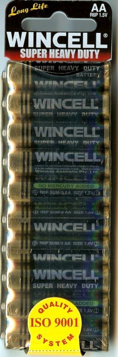 Batteries - Wincell Super Heavy Duty AA Shrink 10Pk Battery