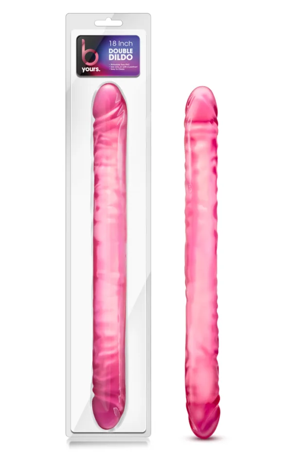 18 inch Double Dildo Perfect For Lesbian Couples 1.6 Inches Of Width Fully Bendable - Dildo Dong Blush  Double Dong - Mindadultshop