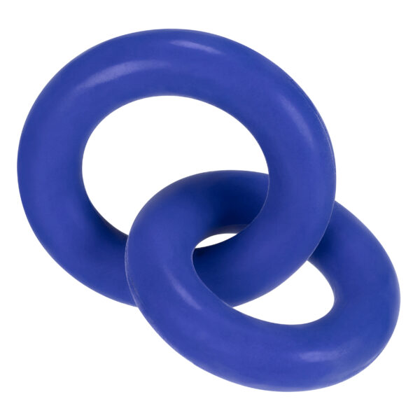 DUO Linked Cock/Ball Rings by Hunkyjunk Cobalt - Cock and Ball