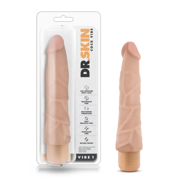 Dr Skin Cock Vibe Vibrating Cock Powerful Multiple Adjustable Speed Waterproof 9 Inches - Vibrating Dildo Dong Blush Dr Skin - Mindadultshop
