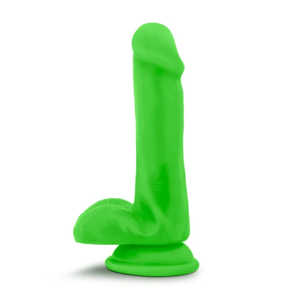Neo Dual Density Cock With Balls 6 Inch Neon Green - Non Vibrating