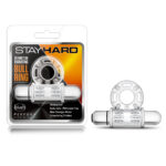 Stay Hard 10 Function Vibrating Mega Bull Ring Clear - Cock Rings